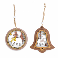 Décoration de Noël personnalisable : Pendentif creux en bois pour la maison, vitrine, artisanat de fête, cadeau, accessoire de fête