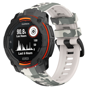 Eraysun Bracelet de montre imprimé camouflage 22mm 26mm pour Garmin Instinct 3 Bracelet de montre souple en <span class=keywords><strong>caoutchouc</strong></span> sport réglable étanche - Product Image 6