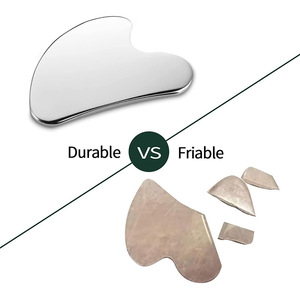 Edelstahl-Guasha-Metallschaber, Körper-<span class=keywords><strong>Gua</strong></span>-<span class=keywords><strong>Sha</strong></span>-Brett, Massage-Werkzeug, Gesichts-, Nacken- und Rückenschaber, Neuheiten-Geschenke - Product Image 4