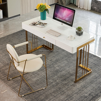 Bureau d'ordinateur de luxe en acier inoxydable de bonne qualité avec tiroirs