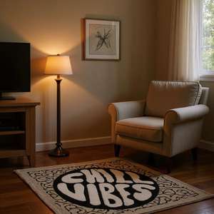 Aesthetic CHILL VIBES Carpet Soft Flannel Room <b>Rug</b> for Living Room, Dorm, Bedroom - Product Image 6