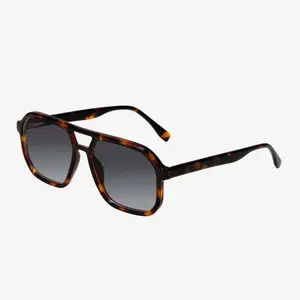 Neue 2024 Großhandel Designer Injektions-Acetat klare Linse individuelle klassische Sonnenbrille für Herren UV400 schwarz quadratische Brillenrahmen