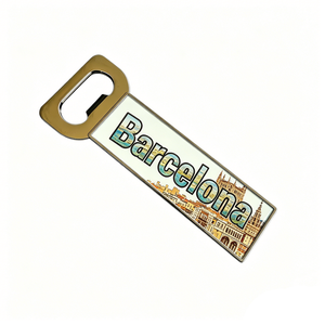 Abrebotellas de recuerdo DIY de varios tamaños de España, Barcelona, Isla de Gomera, Fuerteventura, con imán de esmalte duro UV para refrigerador - Product Image 1