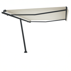 Auvent en fer anthracite 177,2''x96,5'' rétractable mural pour patio, style moderne, commande manuelle - Product Image 1