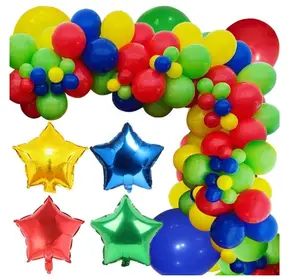 मारियो गुब्बारा माला सेट ब्लू ग्रीन लाल पीला गुब्बारा खिलौना कार्निवल कहानी थीम कार्निवल गुब्बारा