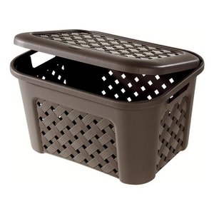 Cesta <b>plastica</b> con coperchio (43,5x33,5x26cm) ARIANNA Wengè 8105406909 - Product Image 1
