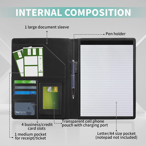 Chất lượng cao biểu tượng tùy chỉnh A4 da thư mục trình bày vding VD-714 quý ông của văn phòng du lịch cao cấp tiếp thị nộp hồ sơ sản phẩm - Product Image 4