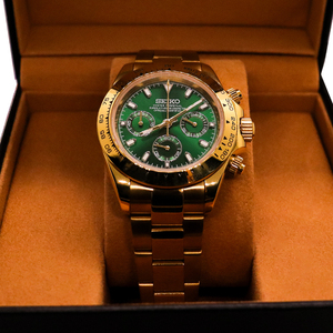 OEM Customize Customer Folding Clasp Vk63 Movement 41mm Dial Thick Gold Stainless Steel Band Mechanical <b>Quartz</b> <b>Watch</b> - Product Image 6