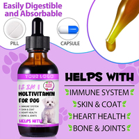 Complément alimentaire multivitaminé et minéral naturel pour chiens, gouttes liquides multivitaminées pour animaux de compagnie, pour la maintenance des os solides et la santé cardiaque des chiens