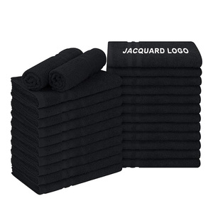 Toalla de salón de peluquería Jacquard individual 100% algodón con logotipo bordado cara bajo MOQ impreso masaje tela protección - Product Image 1