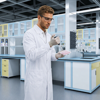 Banc de travail de laboratoire robuste, table de travail de laboratoire en acier avec armoires pour école, usine