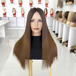 Peluca de Cabello Virgen Europeo Oscuro con Balayage, Peluca Médica con Encaje en la Parte Superior, Línea de Cabello Invisible para Pacientes con Alopecia, Lista para Enviar - Product Image 2