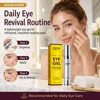 Masque Gel Contour des Yeux Anti-Âge Personnalisé à l'Acide Hyaluronique, Matrixyl 3000, Vitamine E et Aloès – Hydratant, Apaisant, Anti-Poches, Éclaircissant et Anti-Cernes