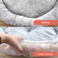 Coussin rond en peluche courte et chaude pour chien et chat, vente en gros