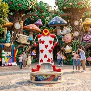 Escultura de Soldado de Cartas de Póker de Fibra de Vidrio Personalizada, Gran Estatua de FRP de 1.3M del As de Corazones para Decoración de Paisajes de Atrios de Centros Comerciales - Product Image 5