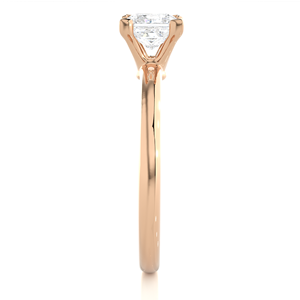 Anillo de diamante solitario minimalista 14K Real Amarillo Blanco oro rosa laboratorio cultivado VVS claridad corte princesa real joyería de boda - Product Image 5