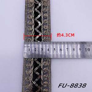 Fabricante vende vestido de novia lentejuelas encaje decorativo estilo étnico bordado encaje Pizzi Ricamati - Product Image 2