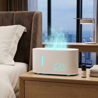 Diffuseur d'arômes ultrasonique de bureau, humidificateur à effet de nuage, humidificateur d'air 3D à flamme, humidificateur diffuseur coloré