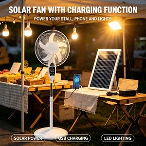 Promotion de lancement : Ventilateur tour sur pied blanc avec recharge solaire et pliable - Product Image 4