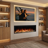 Cheminée électrique murale moderne 3D avec miroir, faux foyer électrique, 40, 50, 60, 70, 80, 90, 100 pouces