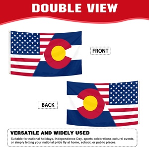 Amerikaanse Colorado Mashup-vlag 3x5 ft gecombineerde staat- en nationale vlag Levendige kleuren voor Onafhankelijkheidsdag en lokale evenementenUSAFlag - Product Image 3