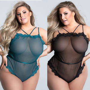Body intimo <span class=keywords><strong>sexy</strong></span> <span class=keywords><strong>da</strong></span> <span class=keywords><strong>donna</strong></span> in pizzo rosa con fiocco, taglie forti, collezione 2023 - Product Image 5