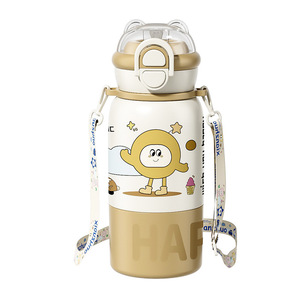 Stainless Steel Water <b>Bottle</b> 316 For Kids Cartoon Design With Strap School Use - Product Image 1