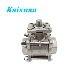ss304 316 stainless steel 3pc high platform ball valve for automatic ball valve
