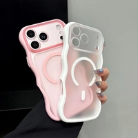 Coques de téléphone HONATOP au design ondulé pour iPhone 17 16 Pro, coque hybride magnétique avec support anneau sans fil intégré, finition mate