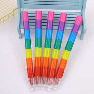 Grand ensemble de 7 crayons de couleur à emboîter, 7 couleurs, pour étudiants, <span class=keywords><strong>pastel</strong></span> à l'huile, crayon gras, peinture, graffiti, crayons carrés en plastique - Product Image 2