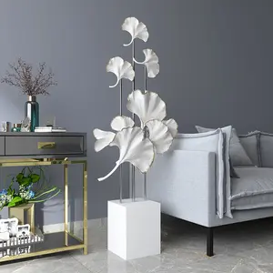 Hoge Kwaliteit Ginkgo Biloba Grote Woonkamer Vloerdecoratie Moderne Lichte Luxe Woonaccessoires Housewarming Geschenken Groothandel