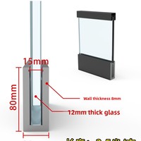 Rampe de sécurité en alliage d'aluminium brossé avec fente pour carte, en forme de U, pour escalier, centre commercial, villa, fixation au sol