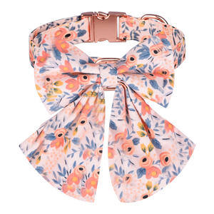 <span class=keywords><strong>Collar</strong></span> para mascotas con pajarita desmontable, <span class=keywords><strong>collar</strong></span> de perro de algodón puro grabable antipérdida con correa antitirones para perros - Product Image 6