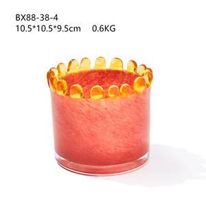 Portavelas cilíndrico recto <span class=keywords><strong>de</strong></span> cristal para aromaterapia con encaje <span class=keywords><strong>de</strong></span> colores para decoración del hogar - Product Image 5