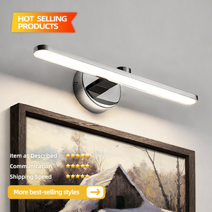 Modern Chrome <b>LED</b> Wall Lamp 4100K Neutral White Bathroom <b>Light</b> <b>Surface</b> <b>Mounted</b> E27 Bulb Base IP44 Rated - Product Image 2
