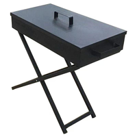 Barbecue pliant robuste 85x30cm, qualité professionnelle, avec housse résistante aux intempéries pour le camping, le jardin et les fêtes