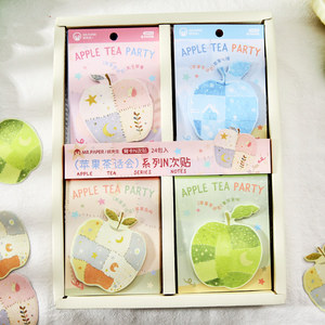 Papelería Estética Kawaii, Bloc de Notas Adhesivas Creativas con Forma Especial, Adhesivo N Times, Diseño de Dibujos Animados, Tema de Té y Manzanas - Product Image 5