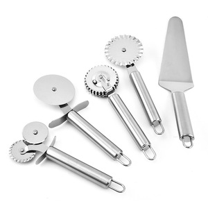 Stainless Steel Pizza Cutter With Roller Wheel And Spatula Set For <b>Cake</b> And Pizza <b>Cutting</b> Tools - Product Image 2