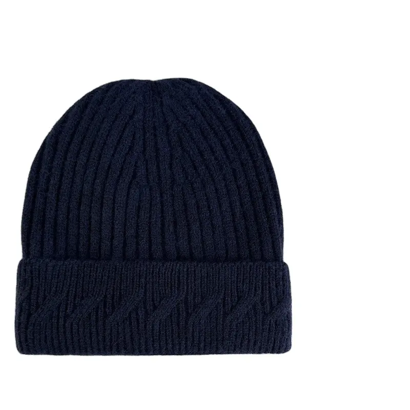 超高品質の冬の暖かくカスタムニットビーニーハットカスタムロゴキャップビーニーユニセックス男性用冬のニット帽