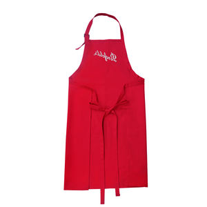 Custom Logo Red Apron Good Quality Colorful Cotton Kitchen Apron for <strong>Adults</strong> Sleeveless BBQ Chef <strong>Bib</strong> for Cleaning Use Apron - Product Image 4