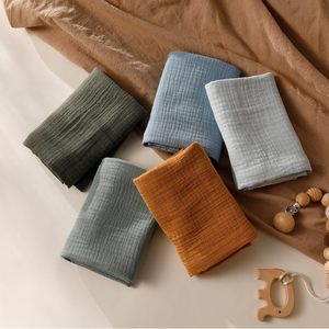 Couvertures d'emmaillotage en mousseline bio, couleur unie, super douces, imprimées sur mesure, 2 couches, couverture douce pour bébé - Product Image 5