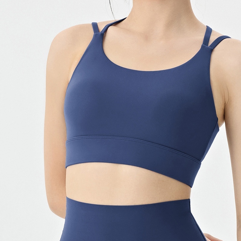 Hot Selling Women's U-NECK Backless Sports Bra High Support Yoga Fitness Solid Color