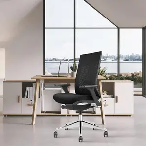 Adjustable Foshan Work Swivel Design Chair Sleek Modern Executive Mesh Chair With Sleek Metal Fabric Material For The Office