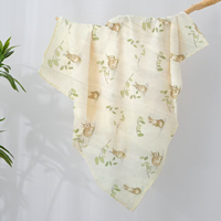 Couverture d'emmaillotage pour bébé de haute qualité, personnalisée, super douce, à 2 couches, imprimé 3D de fruits et d'animaux, écologique, tissée, portable, toute saison