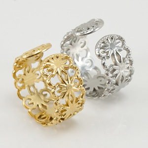 Zogxin Flower Pattern <b>Titanium</b> Steel <b>Ring</b> Adjustable For Women Jewelry Gift Gold And Silver Color - Product Image 3