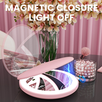 Bon prix Grossissement de voyage Grossissement double face Miroir compact Petit miroir à main avec lumière LED