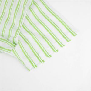 Summer New Style Light Green and <span class=keywords><strong>White</strong></span> <span class=keywords><strong>Striped</strong></span> Relaxed and Casual Collar Men's <span class=keywords><strong>Shirt</strong></span> Trendy Simple Versatile Clothing