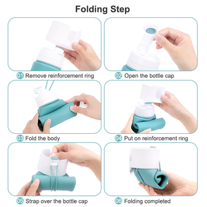 Bouteille d'eau pliable en silicone légère, sans BPA, portable, pour le sport, la gym, les voyages, pour enfants - Product Image 5
