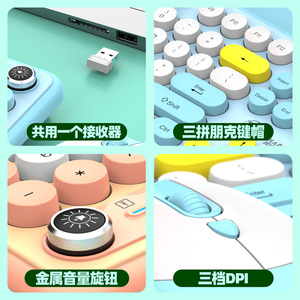 L-Shark Wireless <b>Keyboard</b> Mouse Combo Punk Keys Ultra Thin Numeric Keypad Office Desktop Laptop Use - Product Image 3
