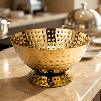 Seau à glace de luxe en acier inoxydable martelé doré pour champagne et vin, équipement de table pour hôtels, bars et traiteurs, marque GEHONG